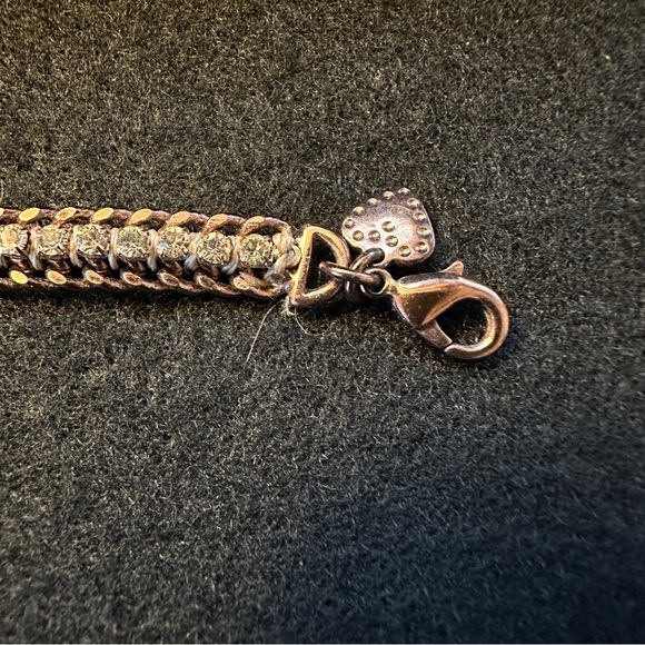 Stella & Dot vintage copper cup chain bracelet with pink rhinestones - Picture 6 of 10